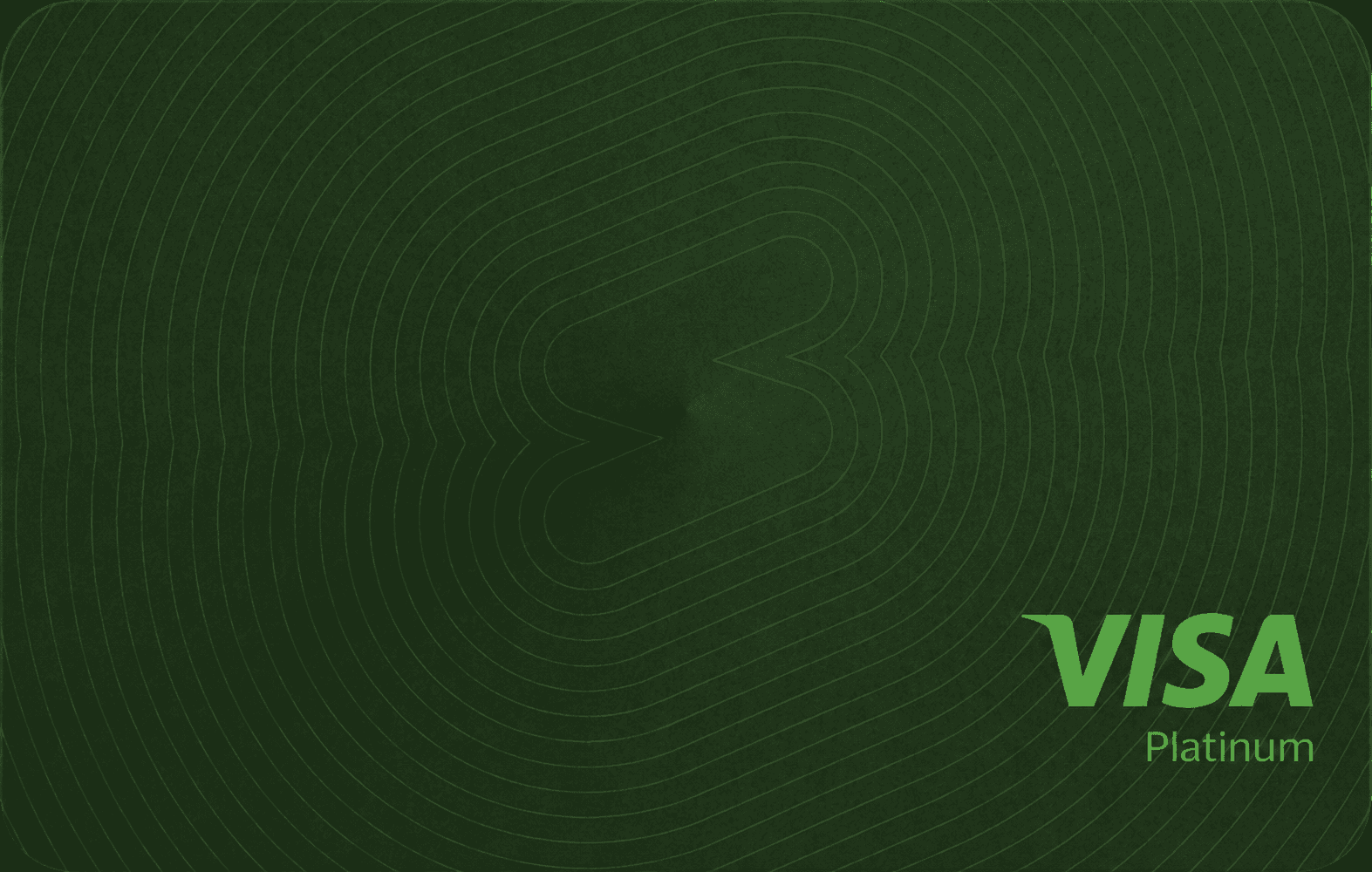 Solid dark green Visa Platinum card front visual