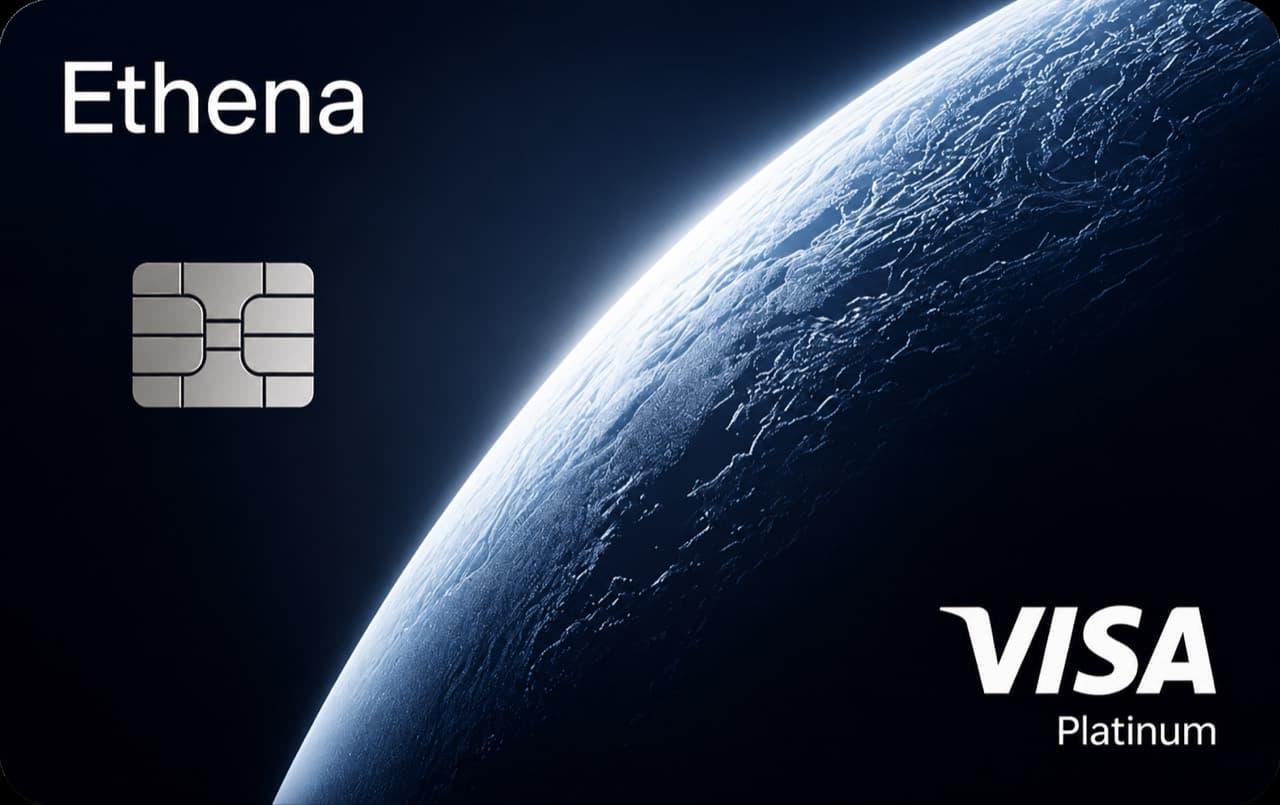 Ethena Visa Platinum card with Earth artwork