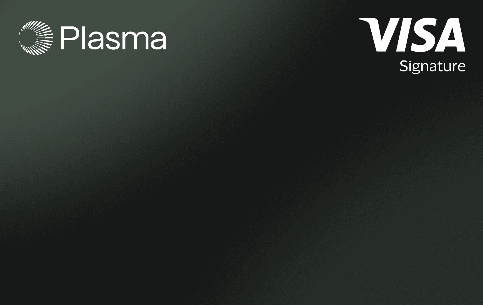 Plasma One Core Visa Signature card design